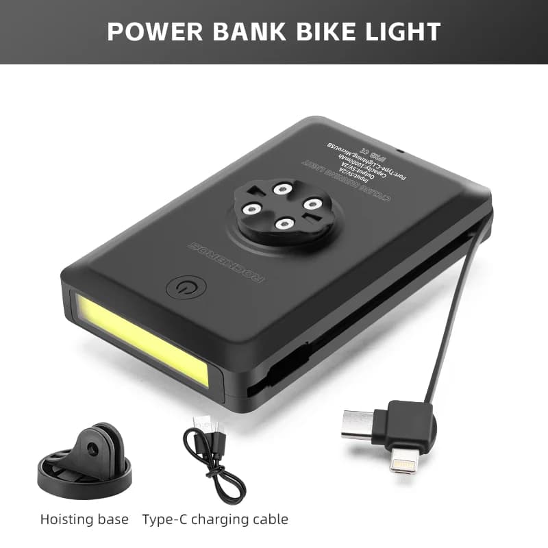 ไฟหน้าจักรยาน USB ชาร์จได้ แบตเตอรี่ 5000mAh
