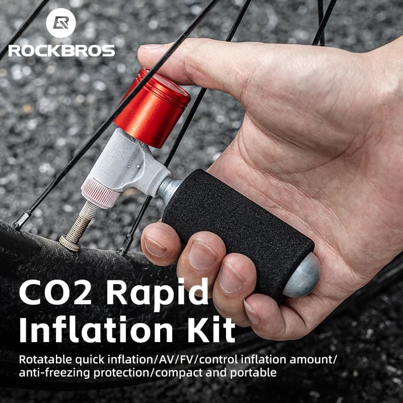 ปั๊มเติมลมยาง CO2 อะลูมิเนียม พร้อมเกจวัดแรงดัน