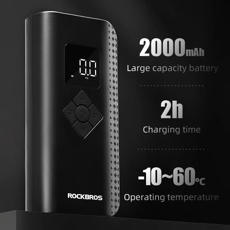ปั๊มลมไฟฟ้าไร้สายแบบพกพา พร้อมไฟ LED แรงดัน 150 PSI