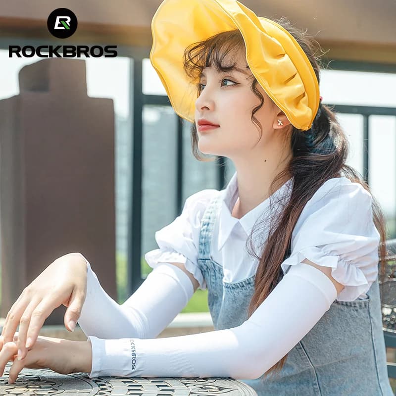 ปลอกแขนปั่นจักรยาน ผ้าไหมเย็น ระบายอากาศดี